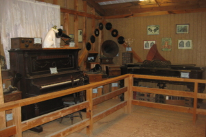 Old musical instruments in the Discovery Mill Museum at Emerald Village