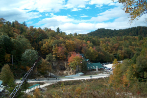 Looking towards Discovery Mill in the fall at Emerald Village