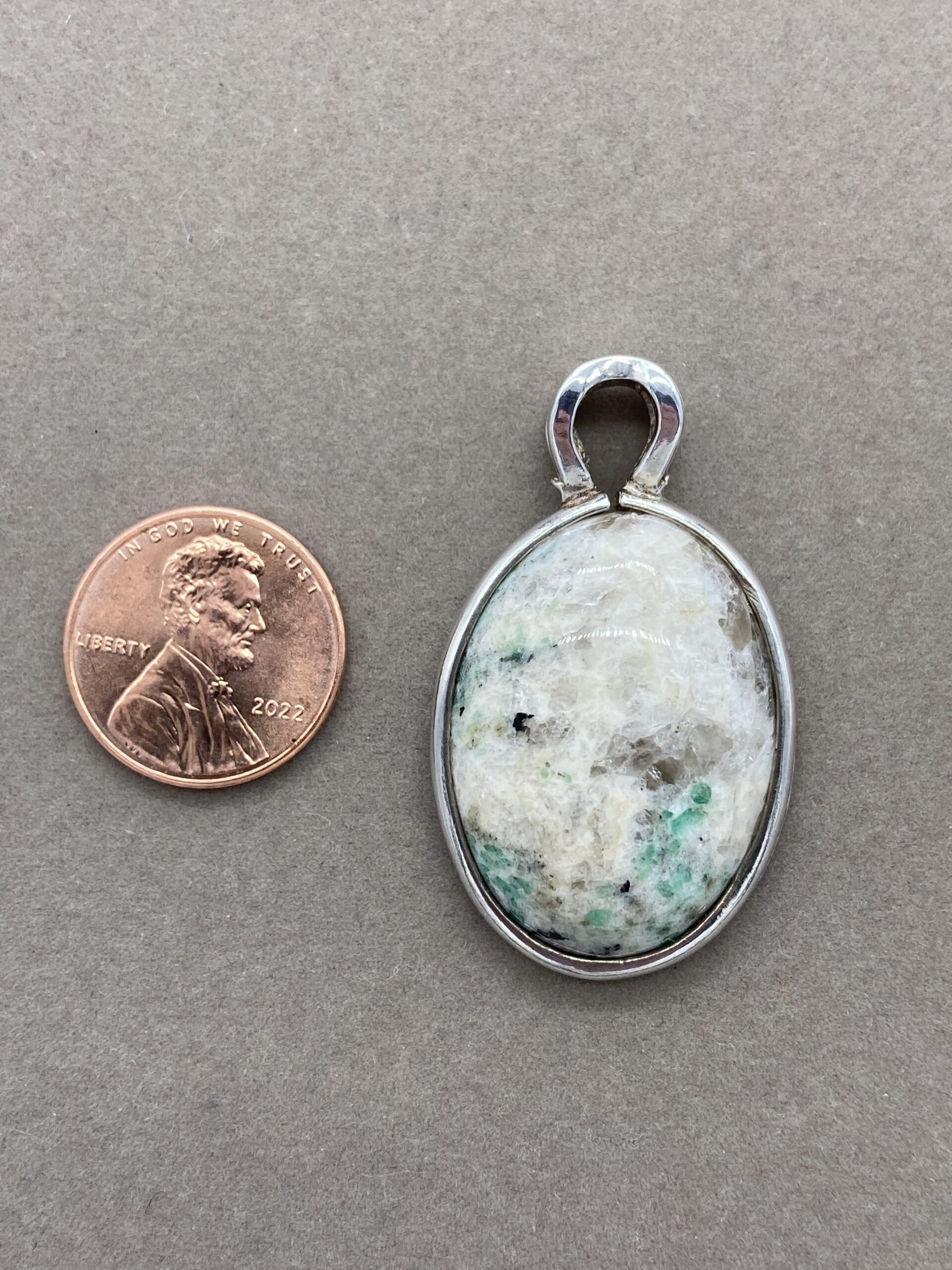 Crabtree Emerald pendant with penny