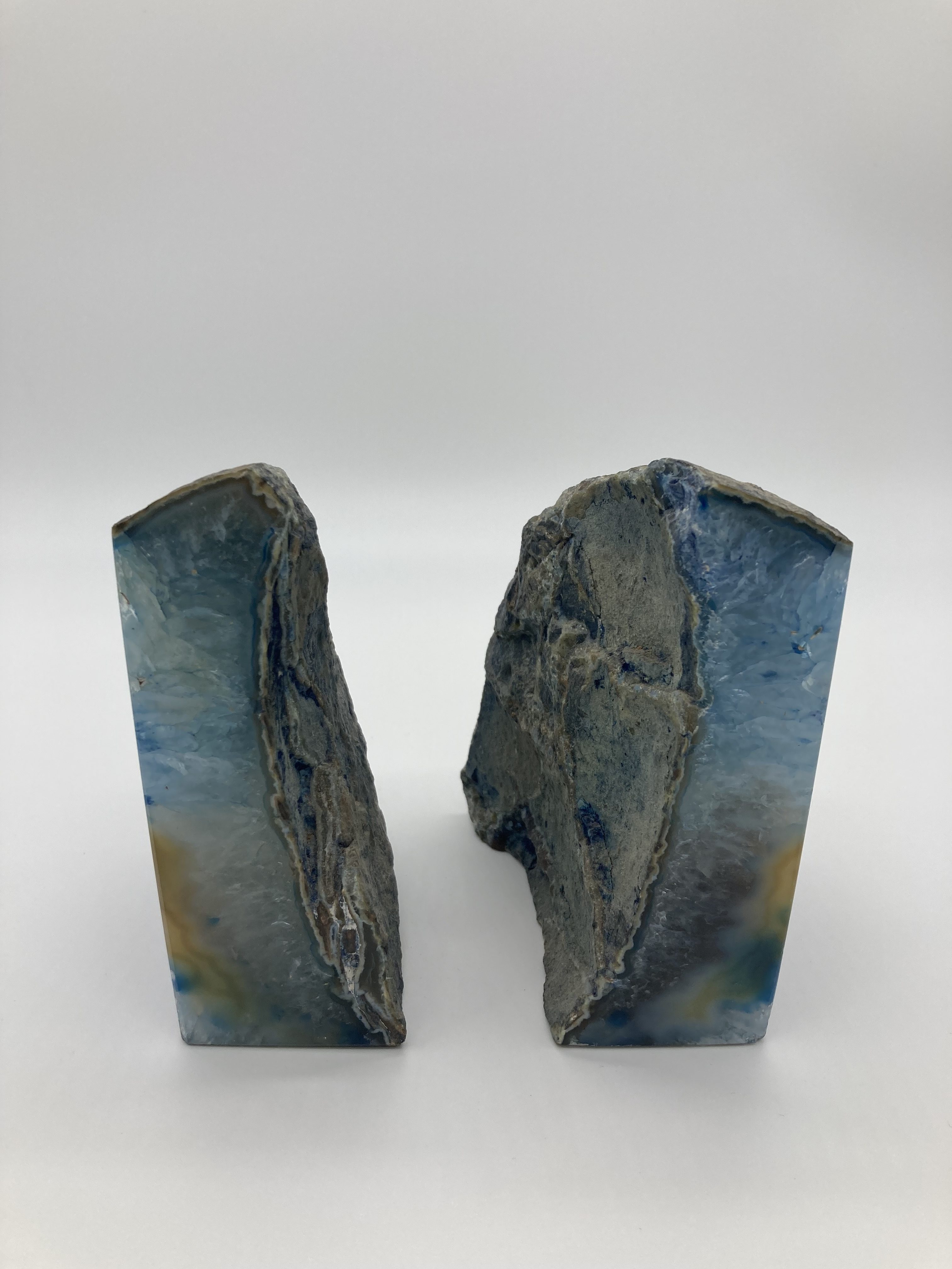 Blue Agate Bookends BE-17 2