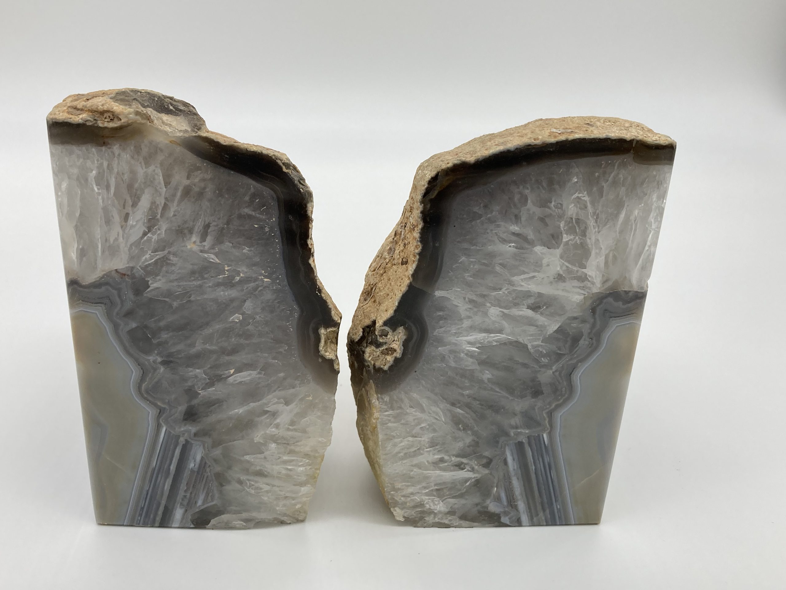 Grey Agate Bookends