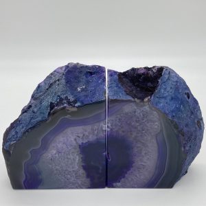 Purple Agate Geode Bookends