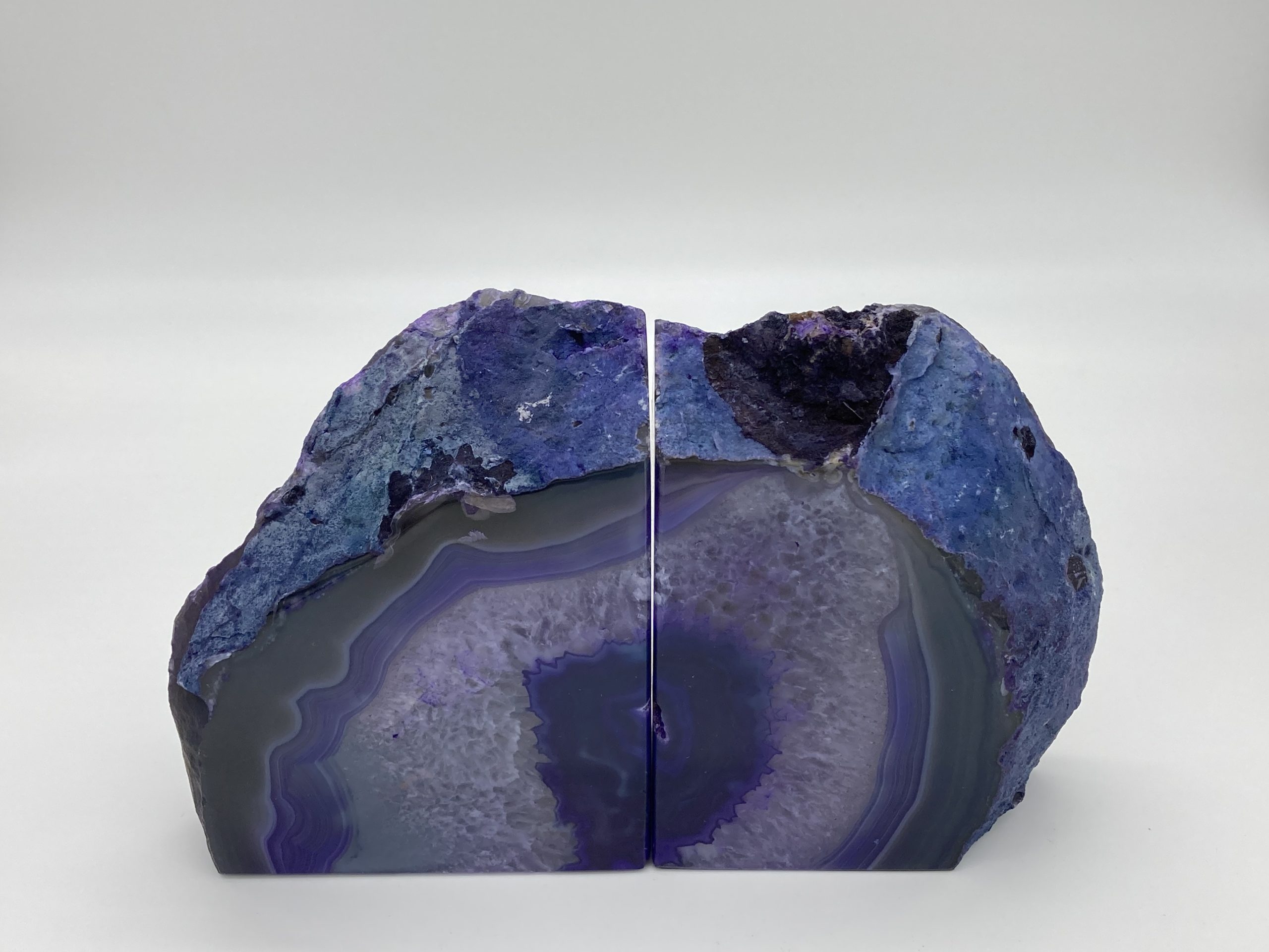 Purple Agate Geode Bookends