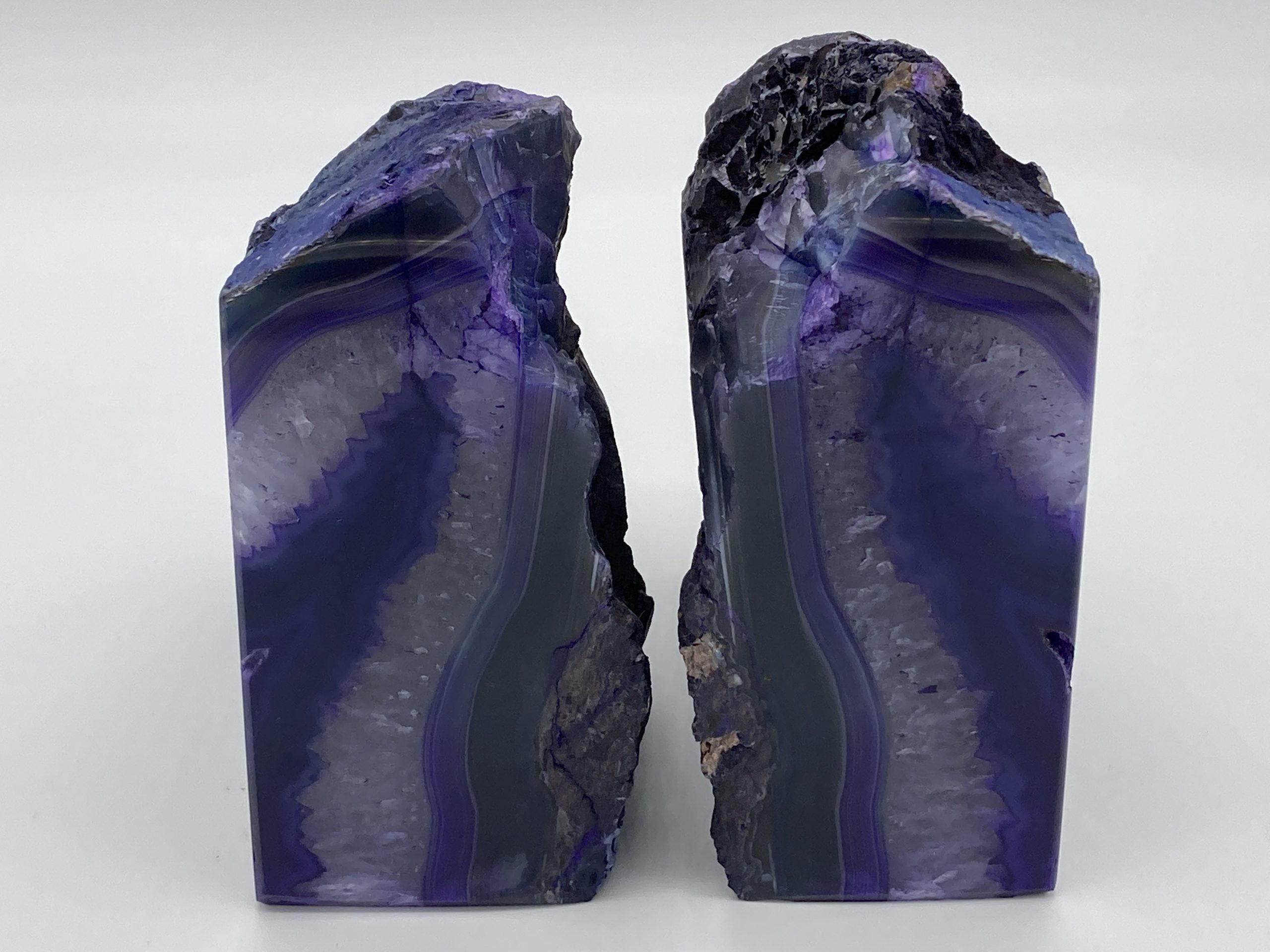 Purple Agate Geode Bookends