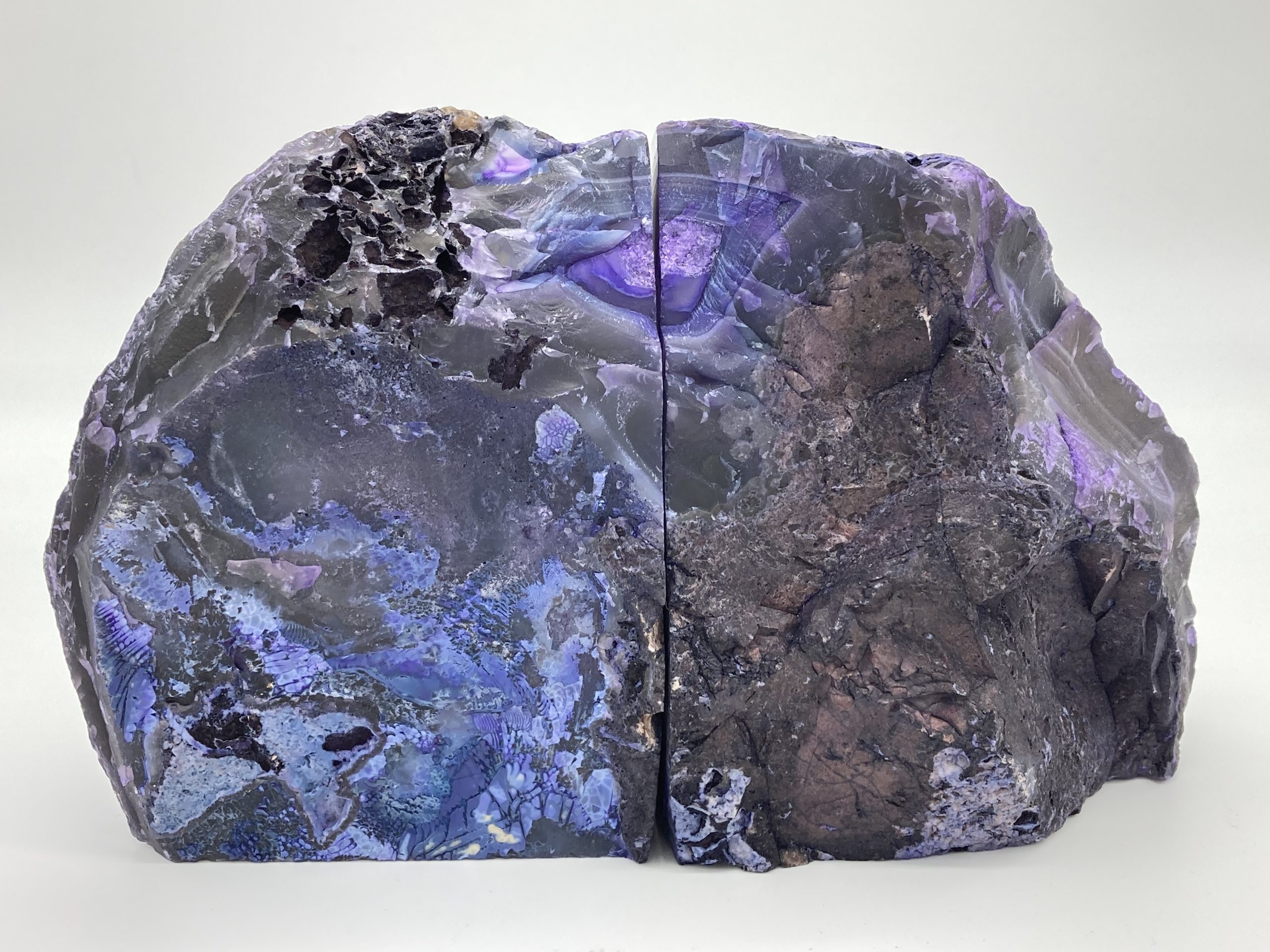 Purple Agate Geode Bookends