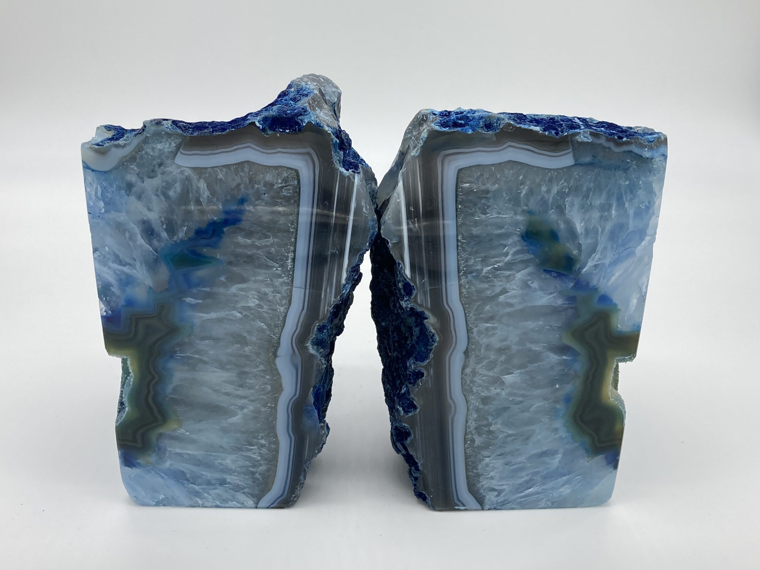 blue agate bookends insides