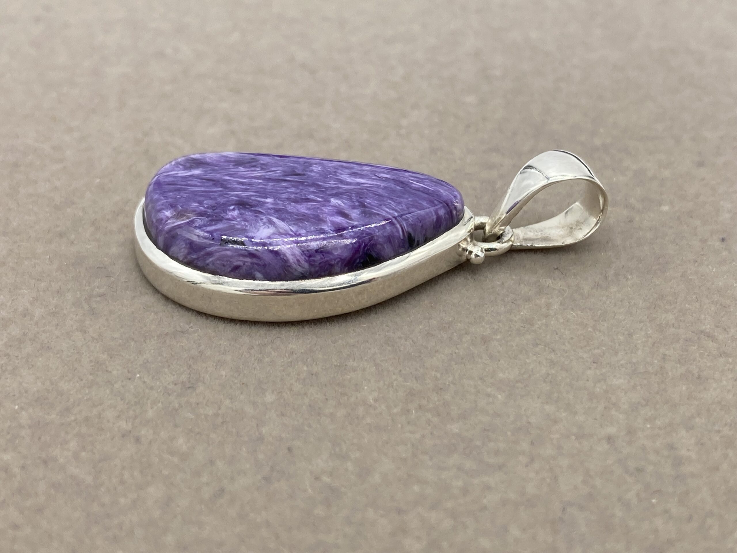 Charoite pendant side