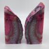 Pink agate geode bookends, insides