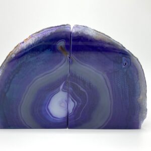 Purple agate bookends front