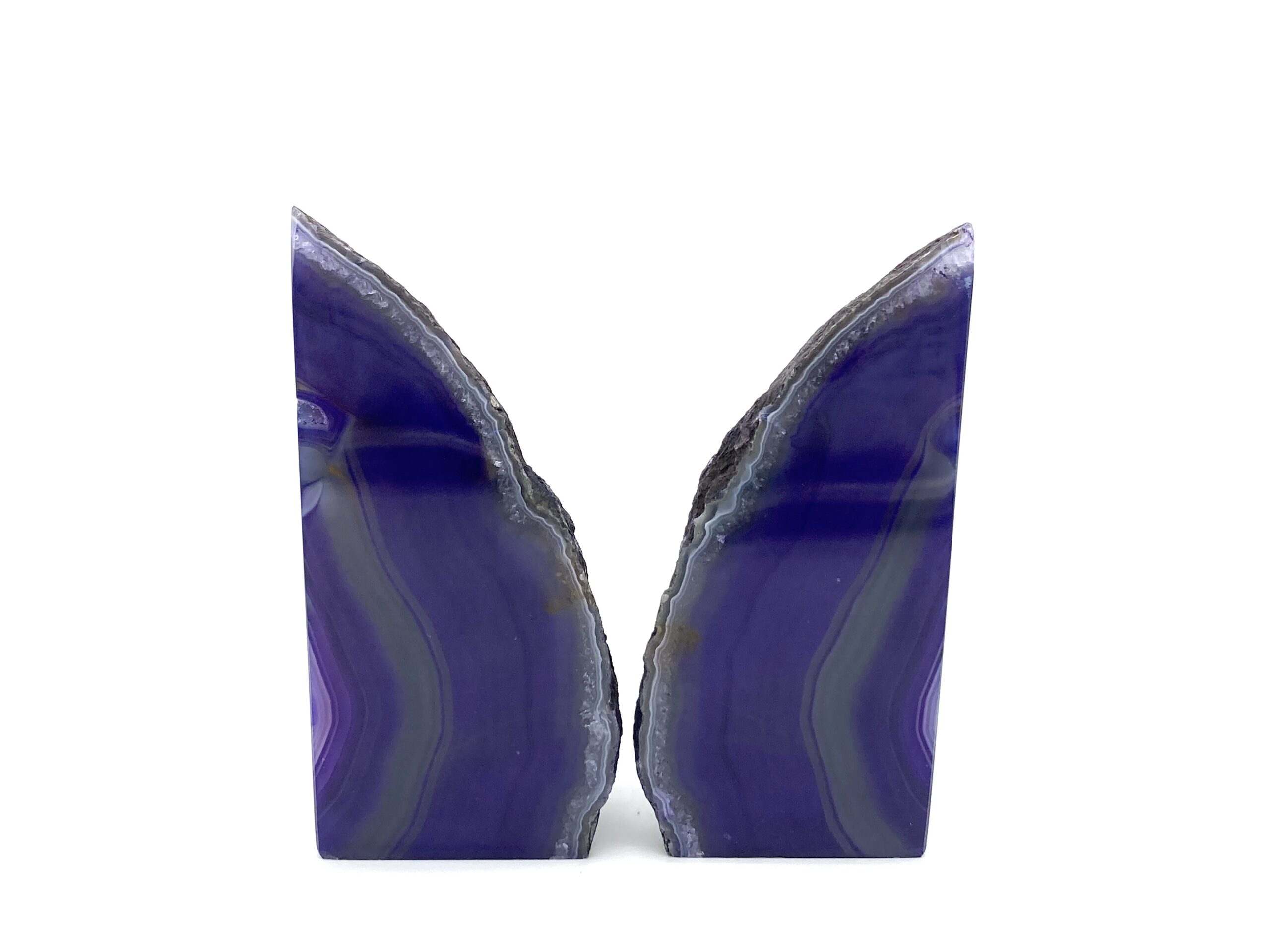 Purple agate bookends insides