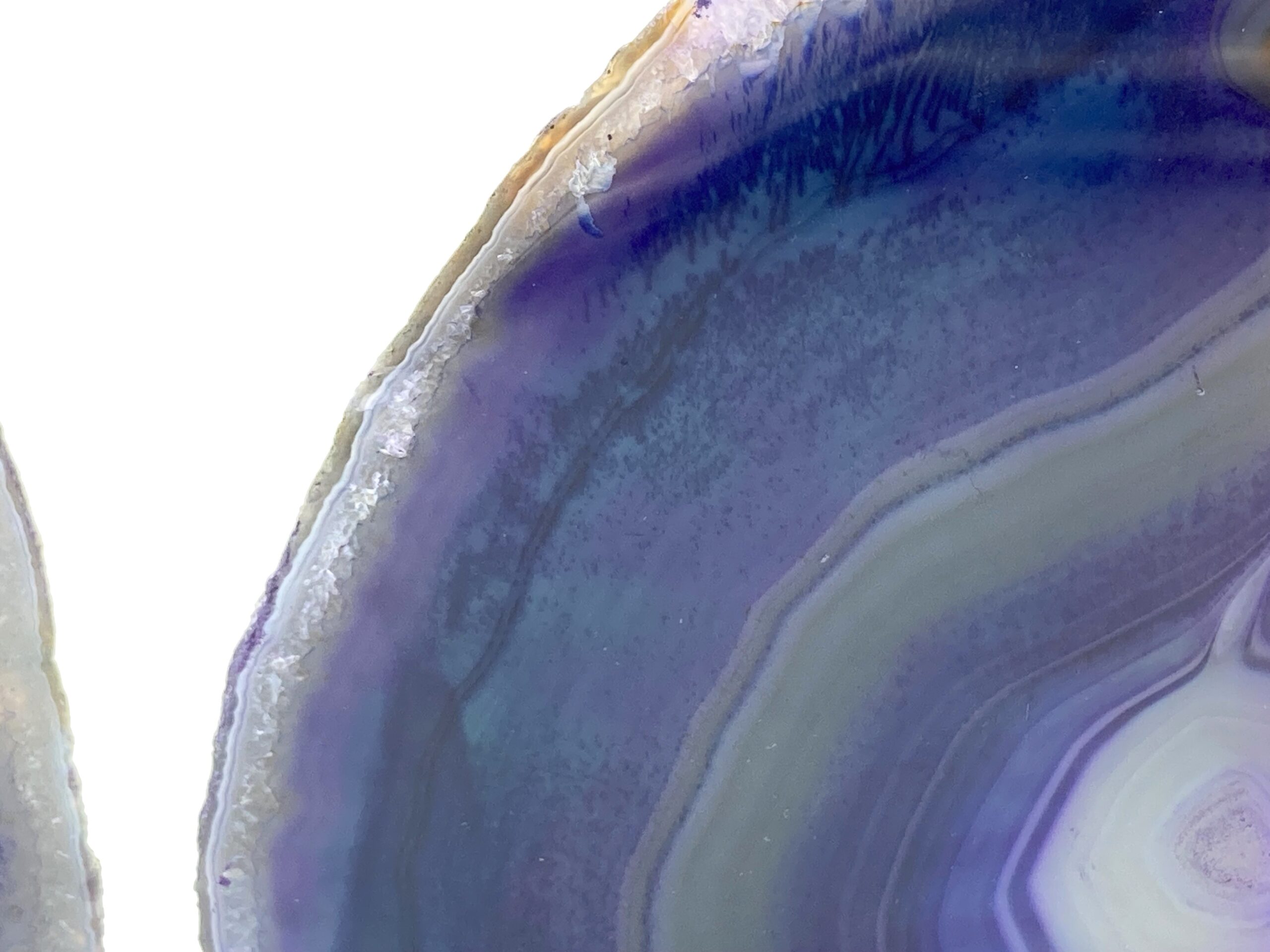 Purple agate bookends closeup