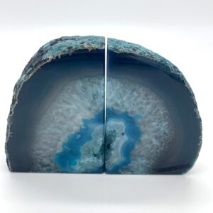 Teal Agate bookends front