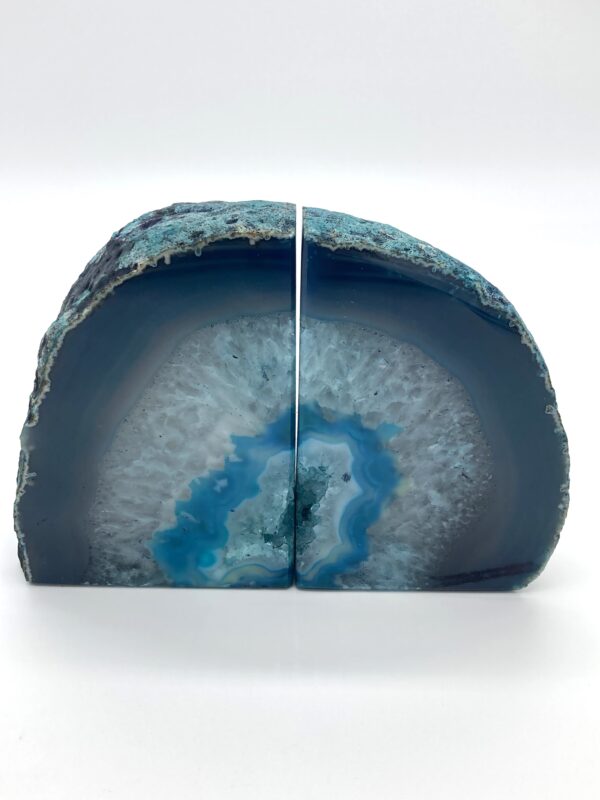 Teal Agate bookends front