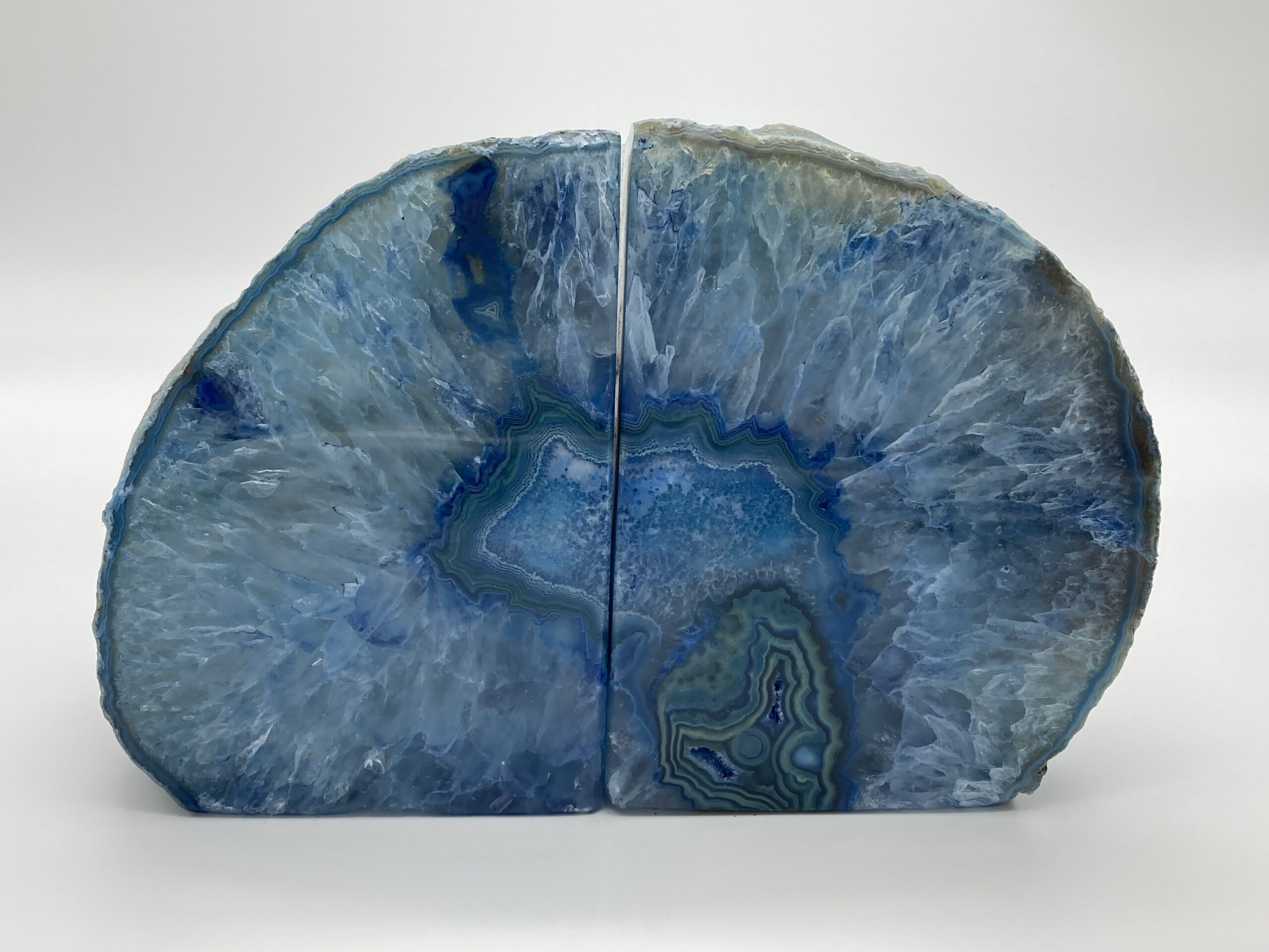 Blue Agate bookends front