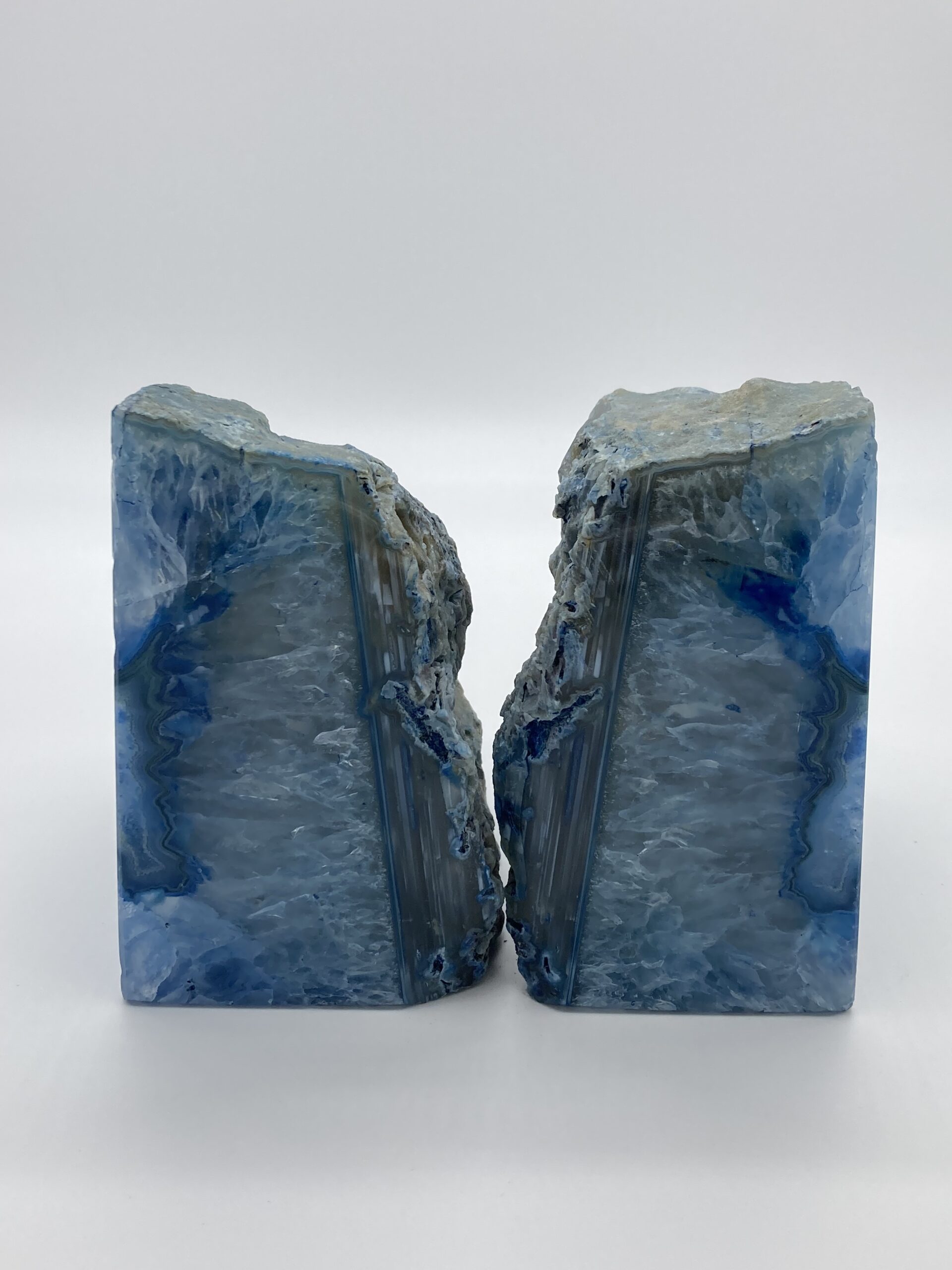 Blue Agate bookends insides