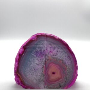 Pink Agate bookends front